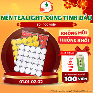  Nến Tealight xông tinh dầu đèn cầy viên tròn xông thảo mộc thắp trang trí 100 viên cháy 4 giờ 