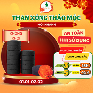  Than hoa không khói than tròn xông thảo mộc đun trà nướng  20 VIÊN  mồi nhanh bắt lửa an toàn 