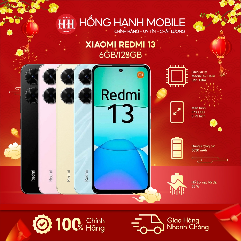 Điện Thoại Xiaomi Redmi 13 6GB/128GB - Hàng Chính Hãng