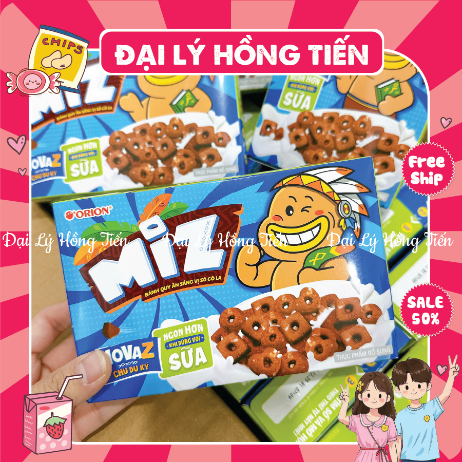 Combo Bánh Quy Socola Miz Orion [Hộp 54g], Bánh Quy Ăn Sáng Orion Toonies