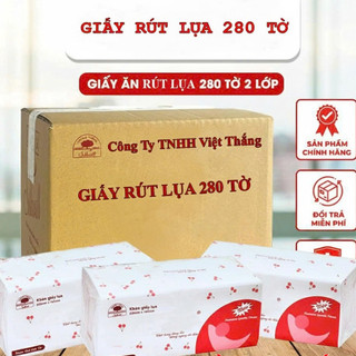  Free Ship - 10 GÓI GIẤY ĂN GIẤY RÚT LỤA 280 tờ Giấy khổ lớn loại 1 