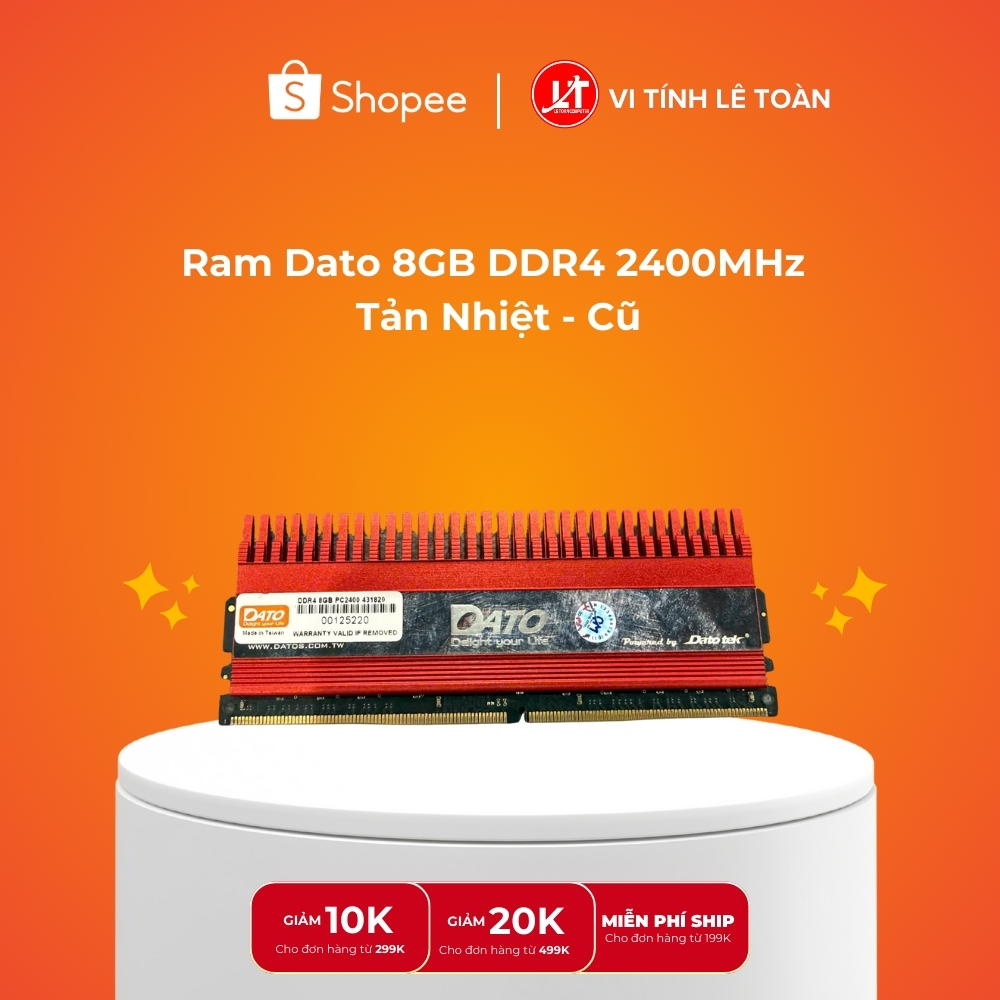 Ram PC DDR4 Dato 8GB Bus 2400MHz tản nhiệt (Cũ)
