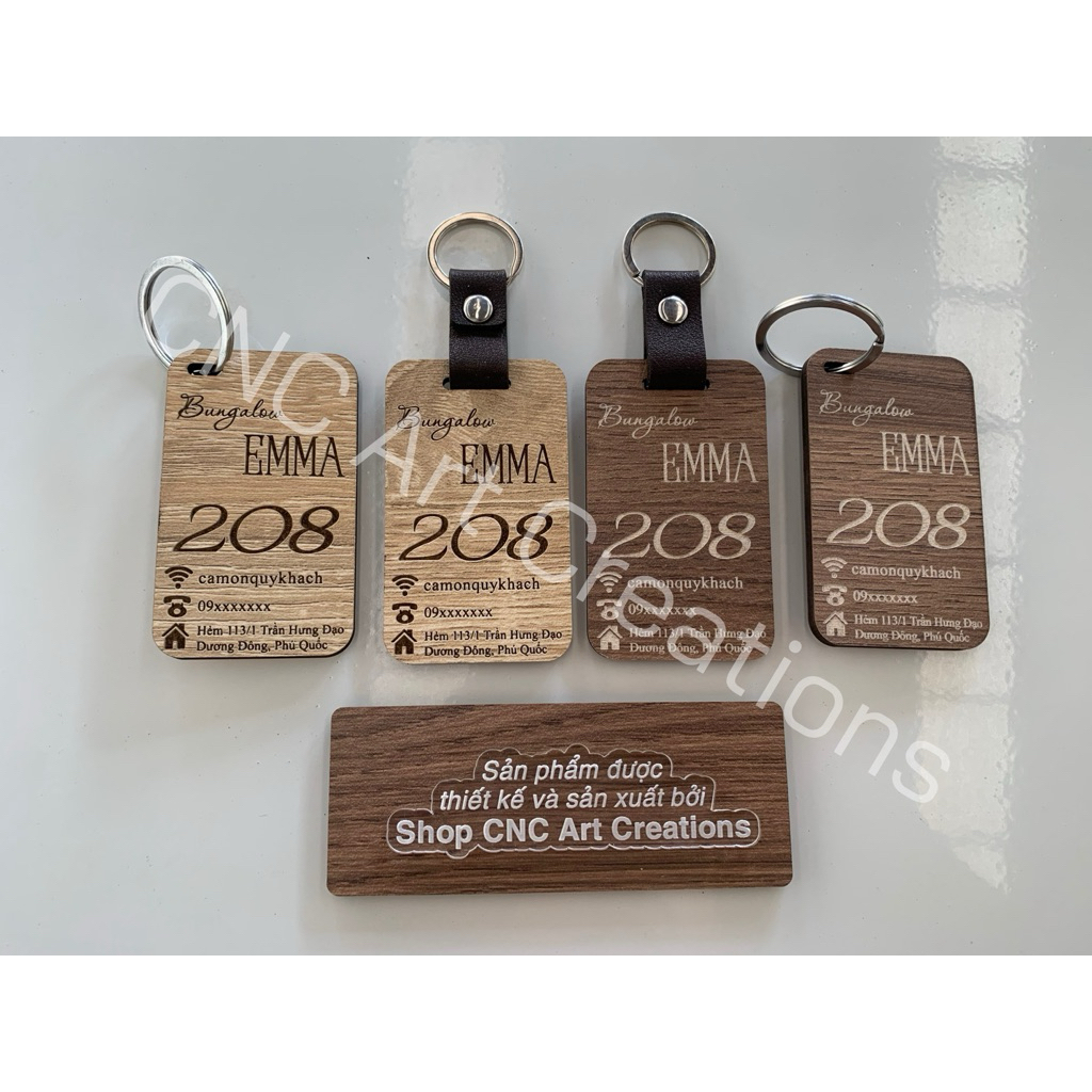 MÓC KHÓA GỖ PLYWOOD PHỦ MELAMINE HÌNH CHỮ NHẬT – THIẾT KẾ GỌN GÀNG, DỄ NHẬN DIỆN SỐ PHÒNG