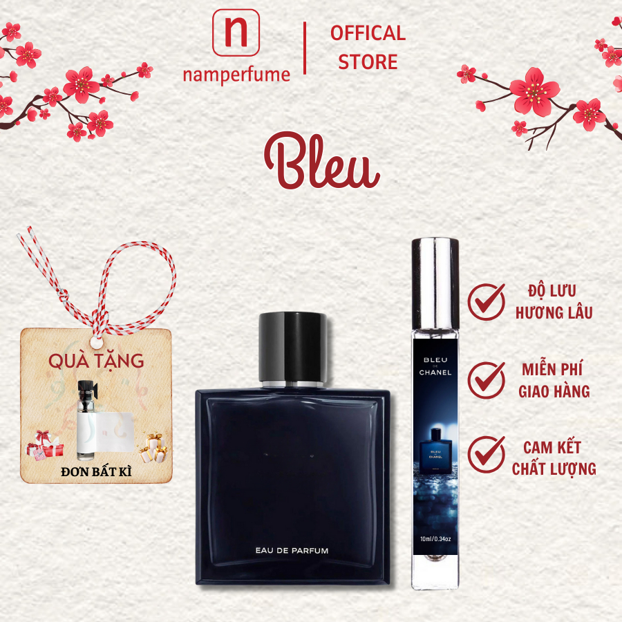 Tinh Dầu Nước Hoa Nam Bleu EDP NAM PERFUME, Nước Hoa Thơm Lâu Tinh Tế Lịch Lãm 10ml Lan Perfume