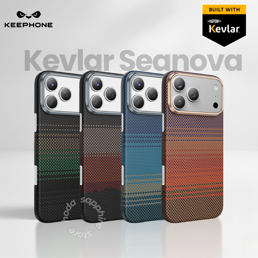 Ốp Lưng Keephone Kevlar Seanova 1500D Chống Sốc Siêu Mỏng Sạc Không Dây Cho Iphone 16 17 Pro Max