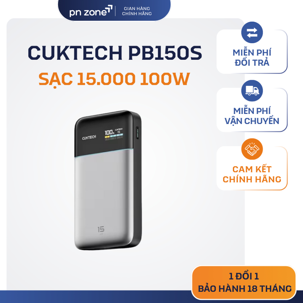 Cuktech 15 Air 15.000mAh (PB150S) – Bảo Hành 18 Tháng