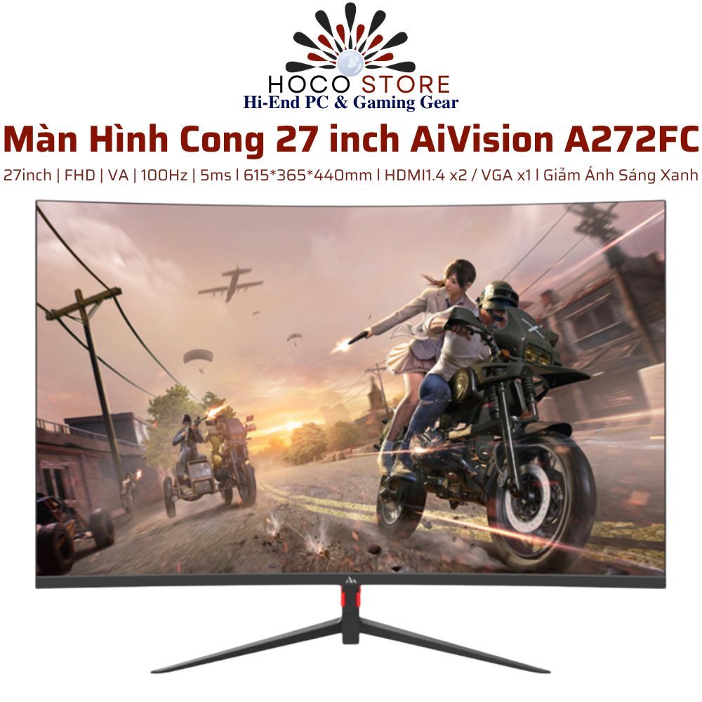 Màn hình cong VSP AiVision A272FC /A243FV Đen / Trắng 27in / 24in | FHD | VA | 100Hz | 5ms l Hoco PC
