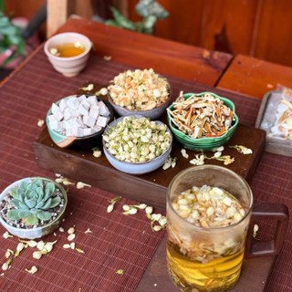 Trà Lưu Hương Thơm Cơ Thể, Trà Thảo mộc thơm miệng, giảm hôi miệng, Nụ Nhài, Trần Bì, Bạch Phục Linh