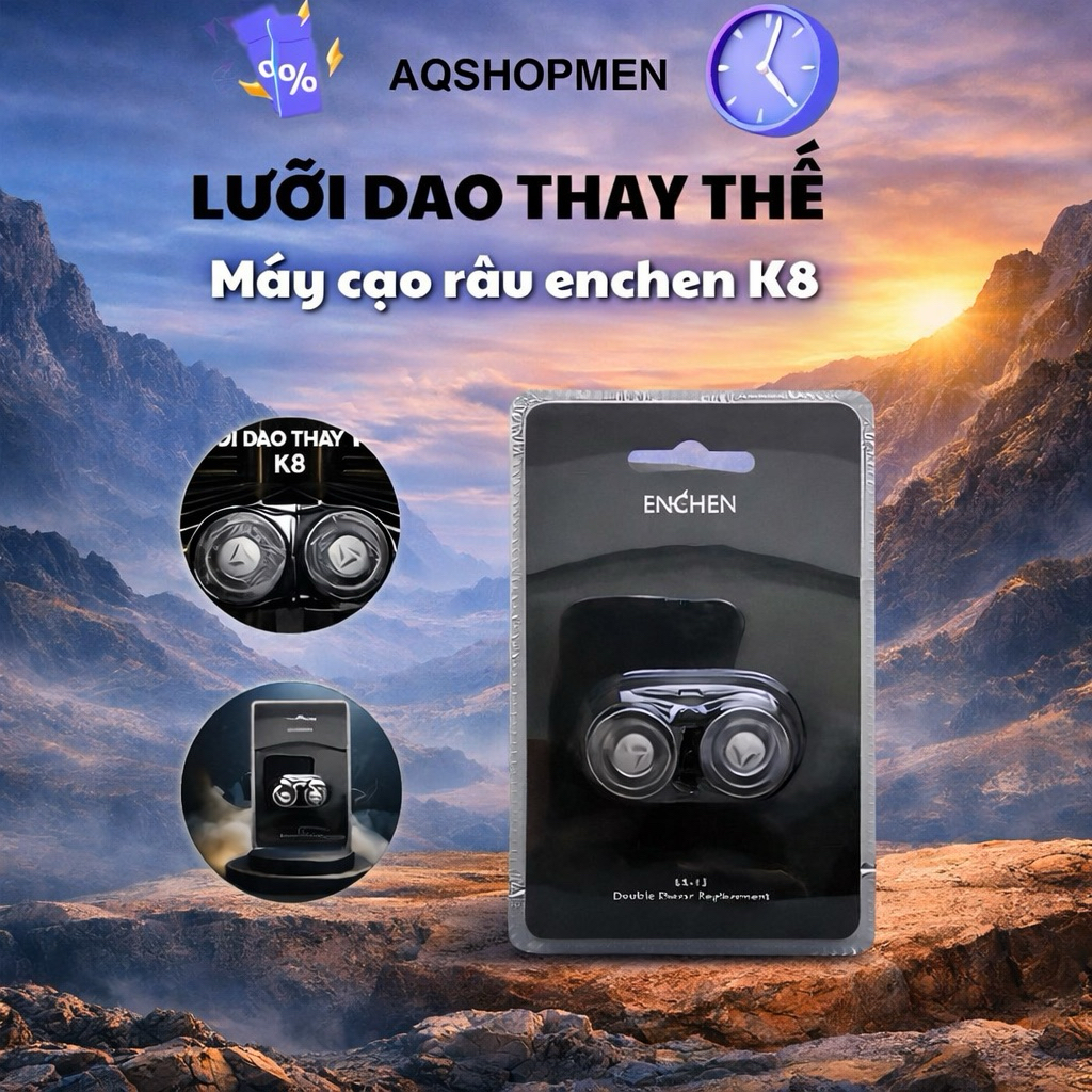 Đầu cạo râu thay thế cho máy cạo râu Enchen K8 (chỉ có đầu cạo, không bao gồm máy cạo râu)