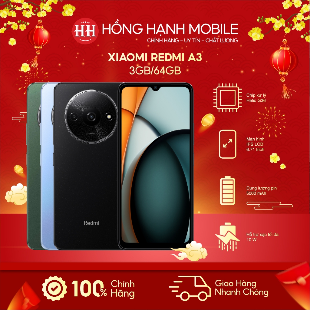 Điện Thoại Xiaomi Redmi A3 3GB/64GB - Hàng Chính Hãng
