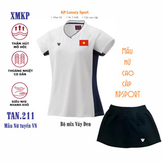  Bộ Nữ thể thao VN Cầu lông Pickeball Bóng chuyền Bóng bàn thể dục co giãn thoáng khí mẫu mới cao cấp đẹp  TAN211  