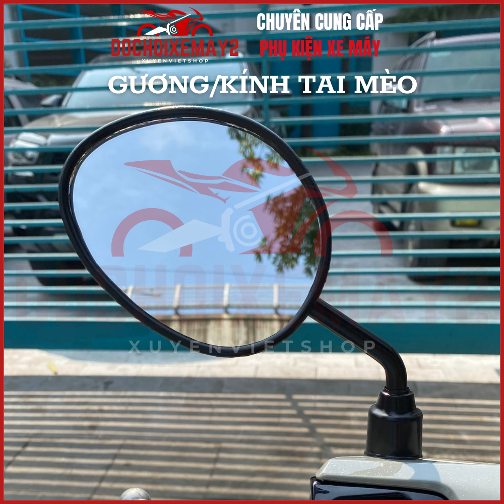 Gương/Kính Chiếu Hậu Xe Máy Chân Ngắn Gọn Xe Mẫu Tai Mèo