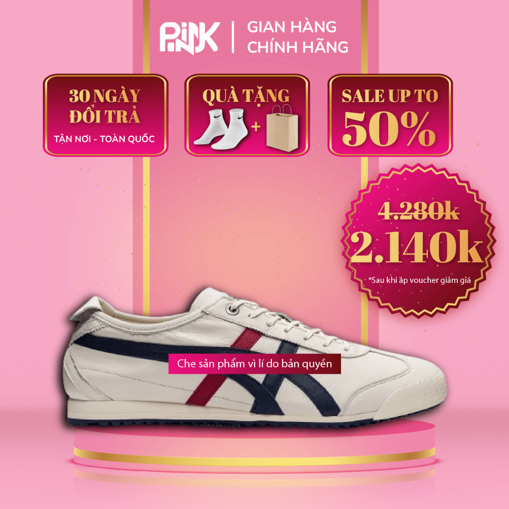 | AUTHENTIC | Giày Onitsuka Tiger Mexico 66 SD 'Cream Navy Red' - Pink Sneaker Authentics