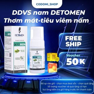 Dung dịch vệ sinh nam cao cấp Detomen nano Bạc ddvs kháng khuẩn hương bạc hà 24h 100ml