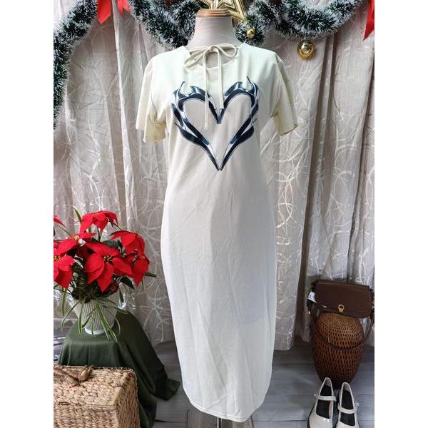 FFCLUB thanh lý - Đầm suông phối nơ cổ bymo - SIZE M