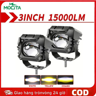 🔥Freeship🔥Đèn sương mù LED chuyên dụng cho xe máy/xe địa hình/xe tải/ô tô 12D 3" 100W 6000K 3000K 12000LM