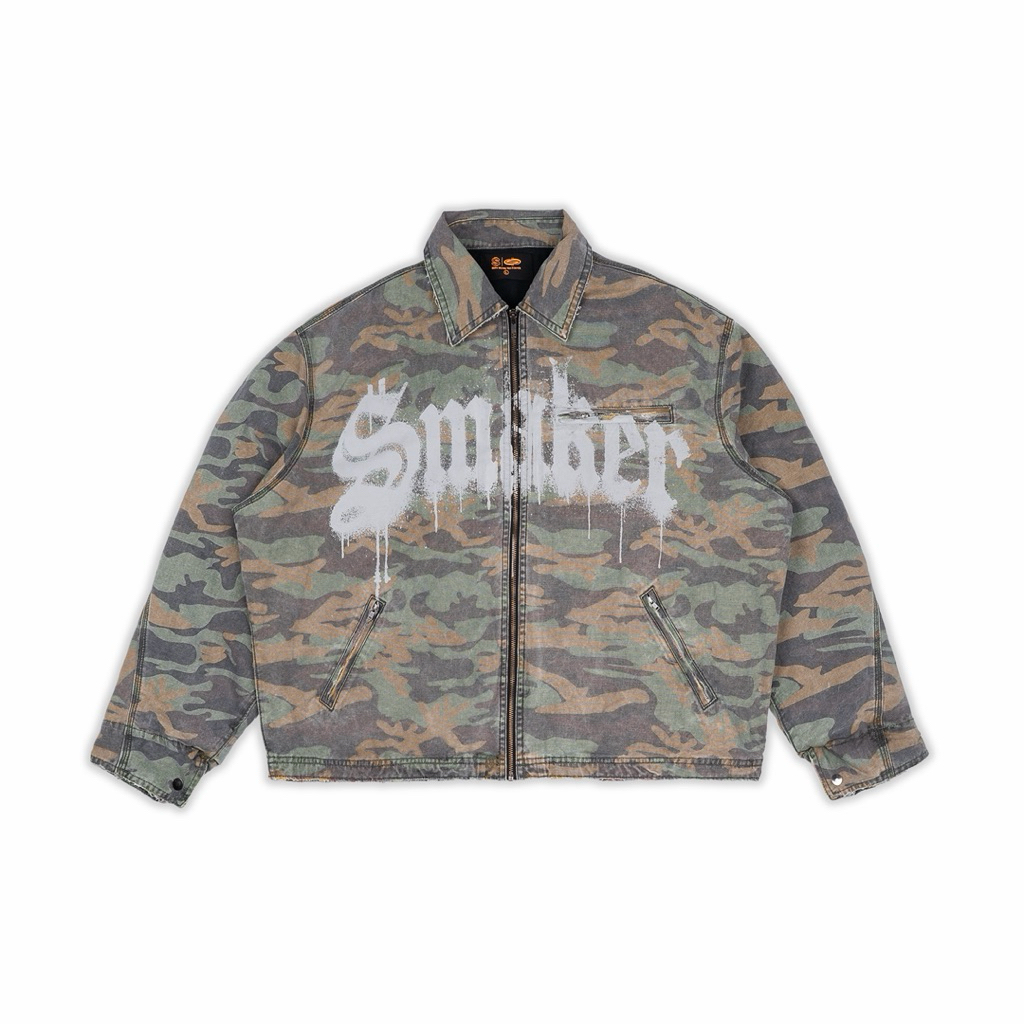 [SMAKER] Áo khoác nam nữ Local Brand, chất jeans wash màu camo Unisex-