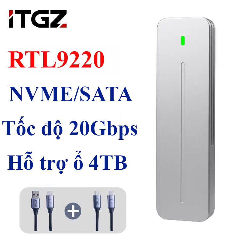 BOX SSD ITGZ , JEYI , RIHAO M.2 NVMe 10Gbps 20Gbps USB 3.2 Gen2 , Hỗ trợ NVMe SATA , giao thức UASP