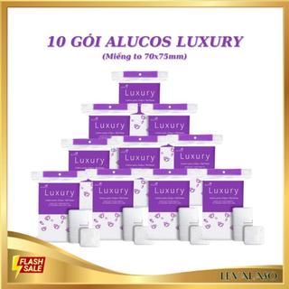  10 Bịch bông tẩy trang Alucos Luxury 210 miếng giá sỉ Cotton Pads vuông tròn LEVALASO 