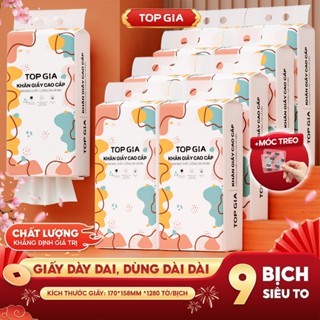   9 BỊCH BẢN CAO CẤP  Khăn giấy rút Top Gia thùng 9 6 2 bịch treo tường tiện lợi siêu dai mềm mịn 
