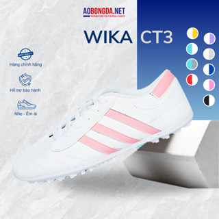  Giày Đá Bóng Wika 3 Sọc CT3 Da Nhăn Chính Hãng Giày 3 Sọc Wika Chất Liệu Da Mềm Mại Khâu Toàn Bộ Đế 