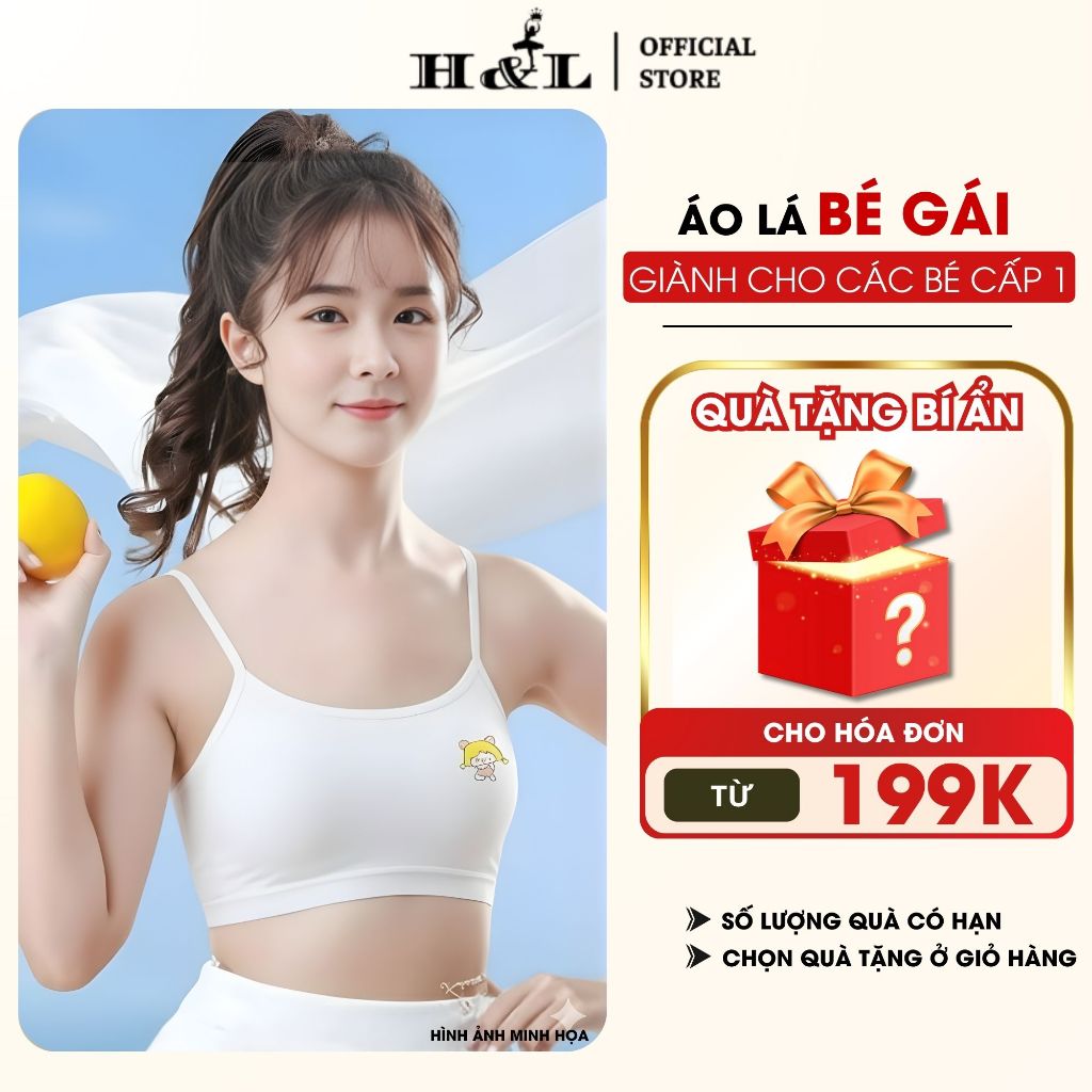 Áo lót bé gái dậy thì chất cotton mềm mại Áo ngực nữ học sinh cấp 1 cấp 2 HL BOUTIQUE B.402