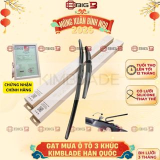  Gạt mưa ô tô KIMBLADE Hàn Quốc -CHÍNH HÃNG- Gạt mưa 3 khúc lưỡi Silicone Êm Sạch Loại ngàm móc câu - BH 3th BIG B 