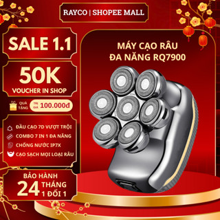  Máy cạo râu đa năng Rayco RQ-7900 máy cạo đầu trọc 7 lưỡi đa năng máy cạo râu cao cấp chống nước IPX7 BH 12 tháng 