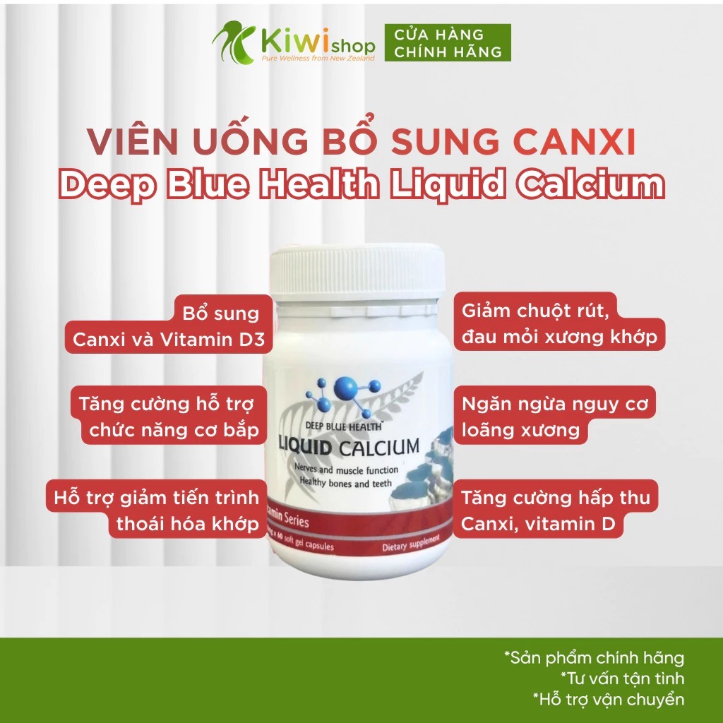 Viên bổ sung Canxi Deep Blue Health Liquid Calcium 60 viên
