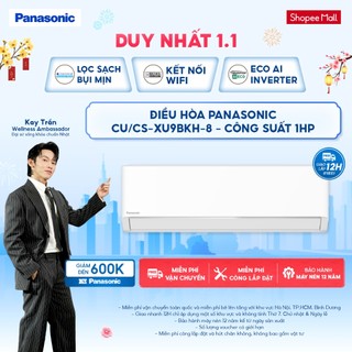   ELPN2TQ GIẢM TỐI ĐA 2000K  Máy lạnh Điều hòa Panasonic CU CS-XU9BKH-8 - Công suất 1HP - Một chiều-ECO AI - Inverter 