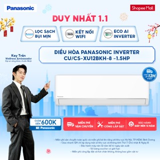   ELPN2TQ GIẢM 18% TỐI ĐA 2000K  Máy lạnh  Điều hòa Panasonic Inverter CU CS-XU12BKH-8 -1.5HP-1 chiều-ECO AI+Inverter 