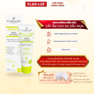  Kem Dưỡng Da Ngừa Mụn Kiềm Dầu Dưỡng Ẩm Dành Cho Da Dầu Mụn Floslek 50ml Chính Hãng 