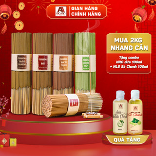 Nhang sạch hương thảo mộc 1kg mix 2 mùi An An cao cấp 100% thiên nhiên nhang trầm hương, quế, khuynh diệp an toàn
