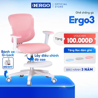   VOUCHER 100K  Ghế Ngồi Học Chống Gù DERGO LEO Ergo3 Ghế Điều Chỉnh Tư Thế Ngồi Học Chuẩn Cho Trẻ 