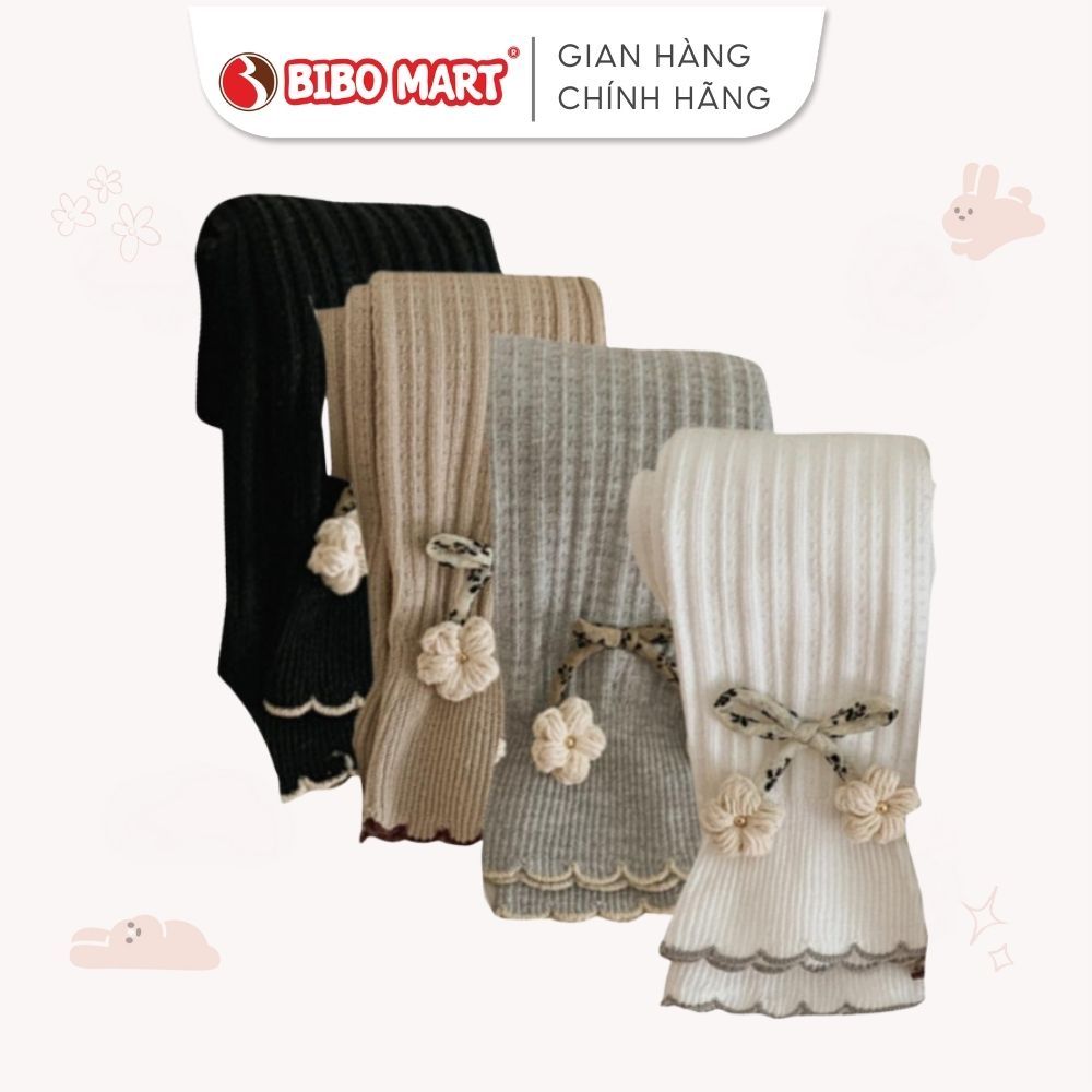 Quần Legging Cotton Bèo Đính Hoa CL4 Size S Chất Liệu Dày Dặn Ấm Áp Cho Bé - Bibo's