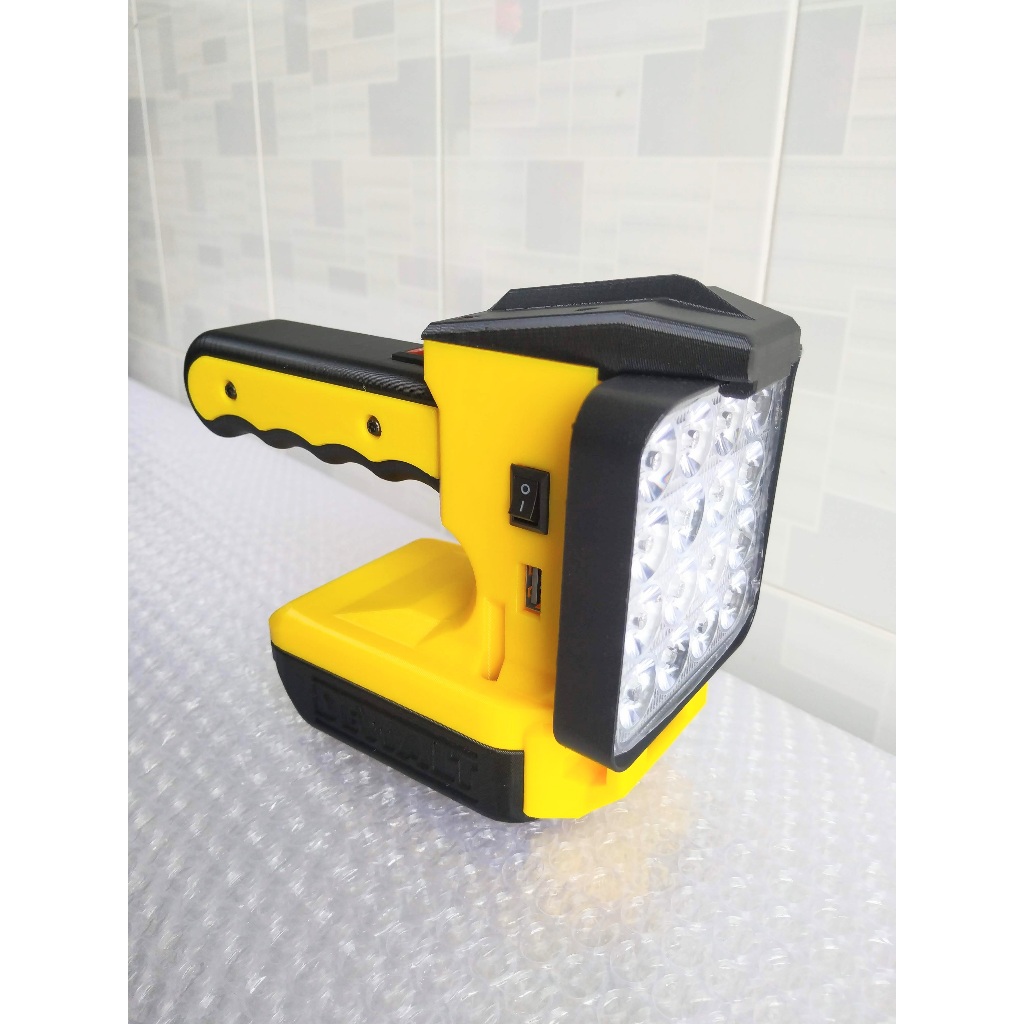 (IN3DSHOP) Đèn LED Cầm tay siêu sáng dùng pin Dewalt 20v có cổng USB sạc nhanh sạc điện thoại
