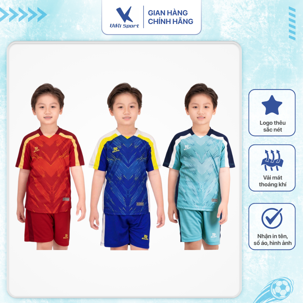 Bộ quần áo bóng đá trẻ em Bulbal Kid Vingar 2, thấm hút mồ hôi tốt, thiết kế hiện đại | ViKi Sport