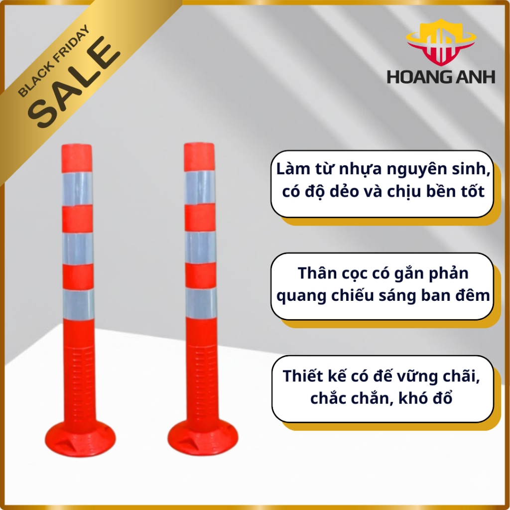 Cọc tiêu phân làn giao thông nhựa PE 003 75cm, một sản phẩm quan trong lĩnh vực giao thông