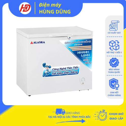 [ SHIP HOẢ TỐC 2H TẠI HÀ NỘI ] Tủ đông Alaska BD-300C 1 ngăn đông dàn đồng - Bảo hành chính hãng 24 