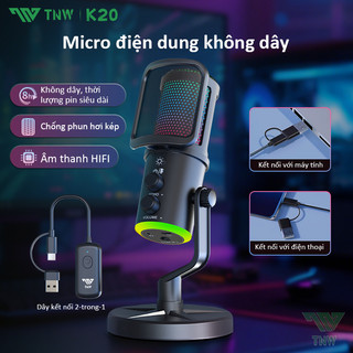  TNW K20 RGB Condenser Micrô USB Cardioid Mic Thu Âm Phòng Studio Thu Âm Livestream Game 
