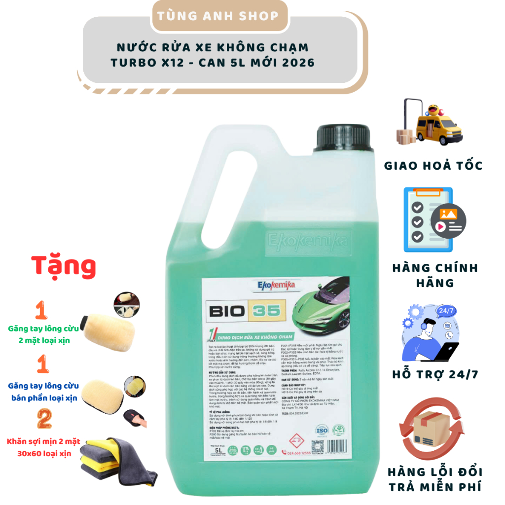 Nước rửa xe không chạm BIO 35- CAN 5 LÍT