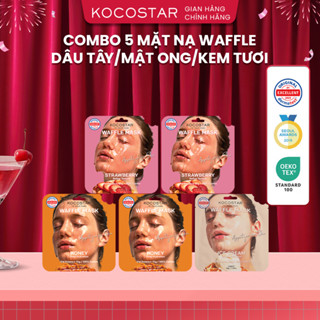  Combo 5 Mặt Nạ Dưỡng Da Kocostar Waffle Mask ngừa lão hóa cấp ẩm và dưỡng sáng da 38g  miếng 
