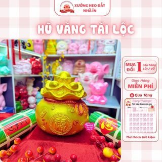 Hũ vàng tài lộc, túi vàng tiết kiệm mẫu mới - Ống tiết kiệm, decor, quà tặng - Xưởng Heo Đất Nhà Ỉn