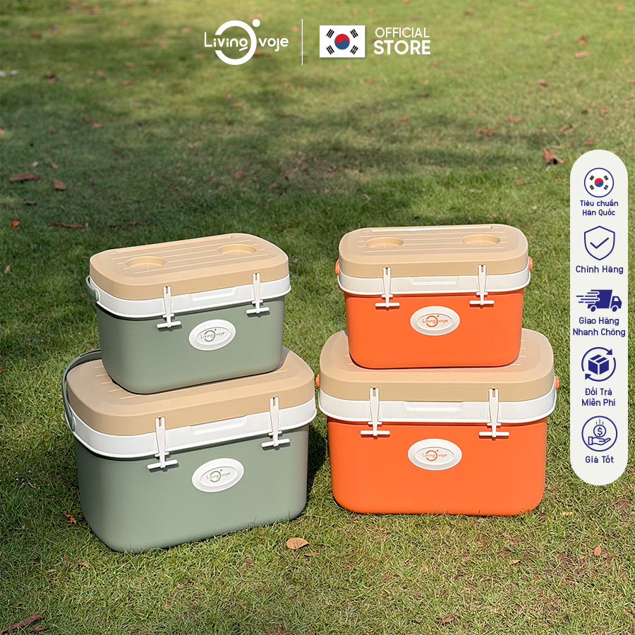 Thùng Đá Giữ Nhiệt Mặt Bàn Living Ovoje 11L & 25L, Thiết Kế Mới Có Chỗ Để Ly