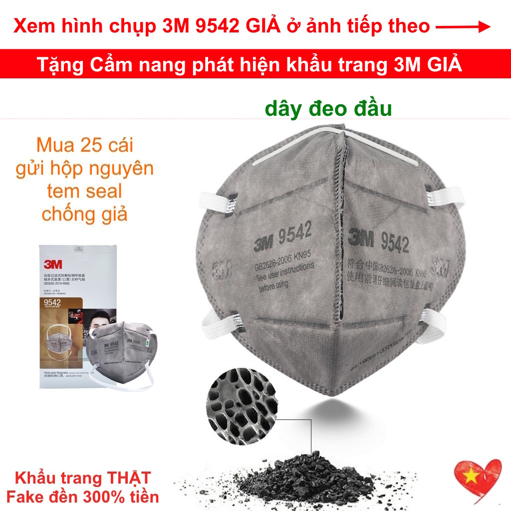 🔥SẴN HÀNG khẩu trang 3M 9542 N95 than hoạt tính đeo đầu chống ô nhiễm lọc 95% bụi mịn PM2.5 phòng dịch bảo hộ lao động