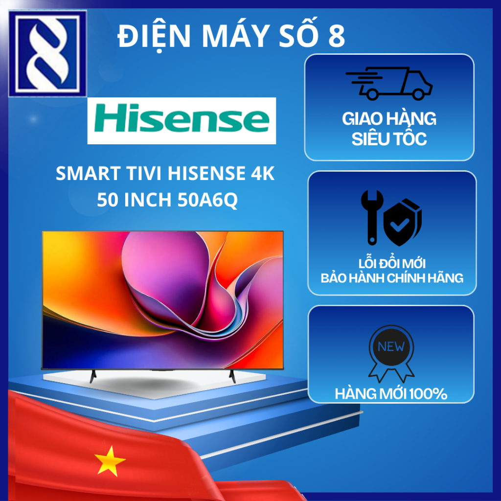 Điện Máy Số 8 | 43A6Q | 50A6Q | 55A6Q | 65A6Q | Smart Tivi Hisense 4K 43 inch 43A6Q - 75A6Q - Chính 