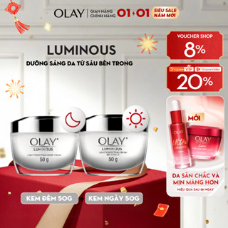  Combo 2: Kem Dưỡng Ẩm OLAY LUMINOUS Ngày & Đêm Dưỡng Sáng Da 50G X2 
