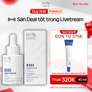  Tinh Chất Niacinamide 5% + Zinc 1% Hỗ Trợ Mụn Bioverse B351 Acne Clear Up Serum 30ml - Skin Studio 
