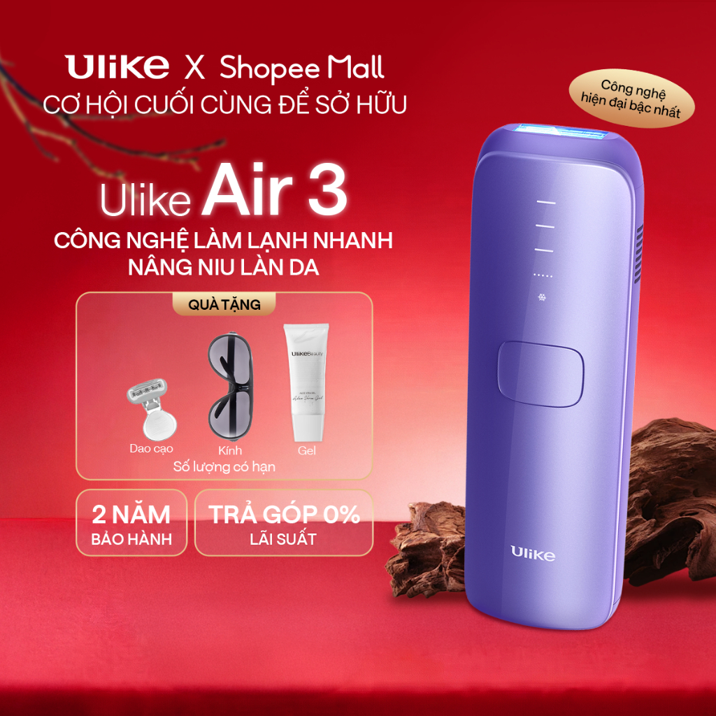 [Hannah] Máy triệt lông Ulike Air 3 công nghệ làm mát Ice Cooling IPL Sapphire Tím