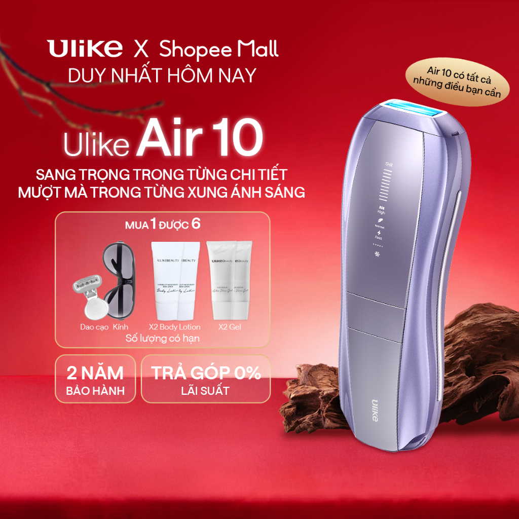 Máy triệt lông Ulike Air 10 công nghệ làm mát Ice Cooling IPL Sapphire Tím